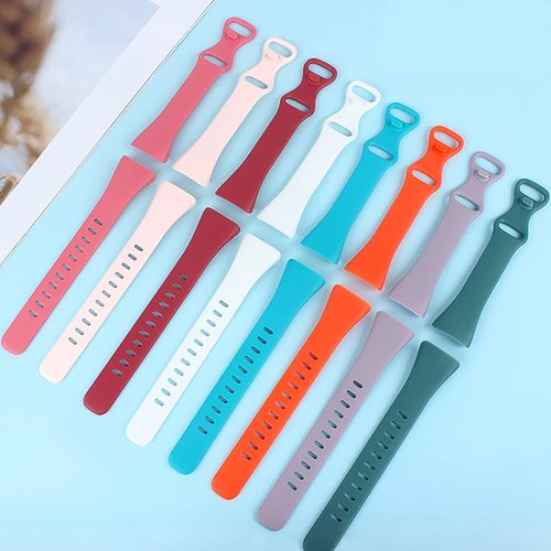 TopPerfekt Slim Bands Compatible with Fitbit Charge 6 Women Men, Adjustable Soft Silicone Sport Replacement Watch Band Straps Wristbands Bracelet for Charge 5 (3-Deep purple/Steel blue/Off-white)