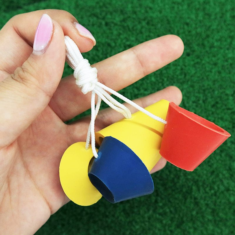 FINGER TEN Rubber Winter Golf Tees with 4 Different Heights 39mm 22mm 16mm 11mm for Frosty Days Durable Golfing Tee 4 in 1 Sizes for Hard Ground Home Driving Range Mat Training Practice (6 Pack)