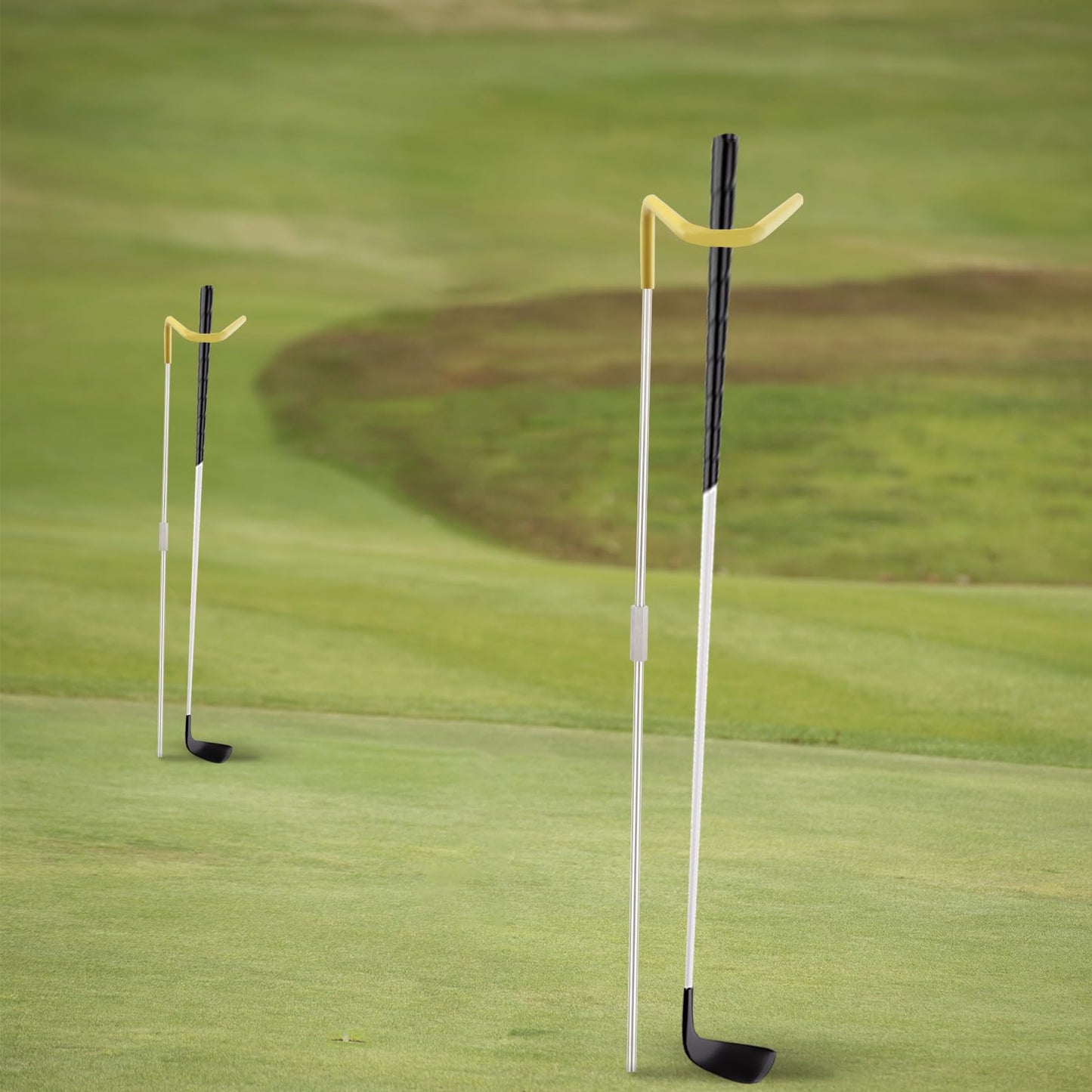 Greeily Golf Club Holder Stand, 32" V-Shaped Golf Club Stand for Putting Green Backyard Placing Clubs and Keeping Clubs Clean Made of Highly Durable Iron Material