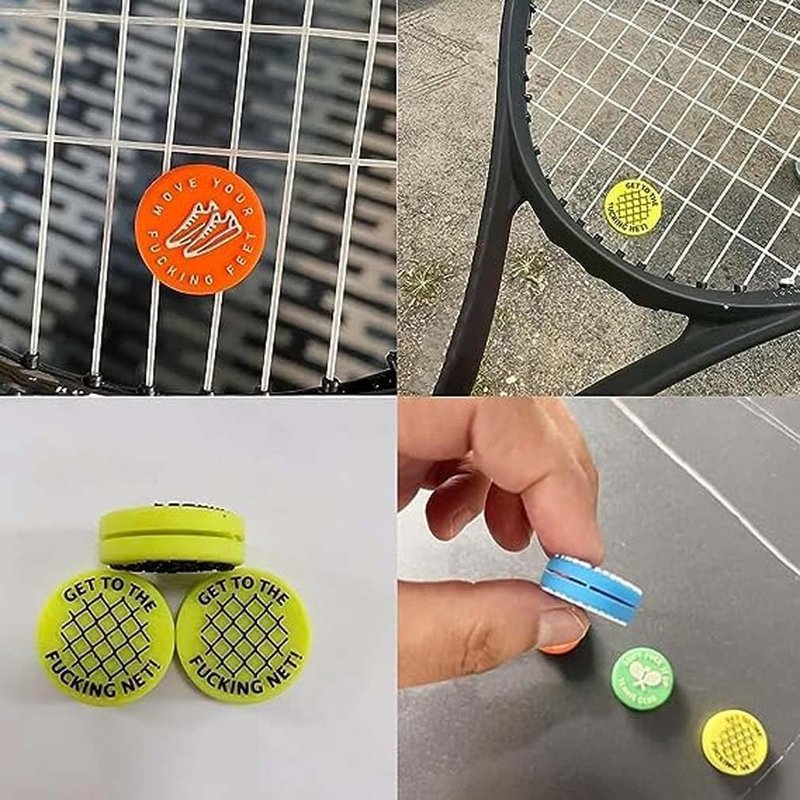 ZGLUZP 4 Pcs Spicy/Aggressive Reminder to Keep You On Your Tennis Game - Tennis Vibration Dampener, Tennis Racket Dampener, The Best Tennis Gift for Every Player Team Tennis Vibration Dampeners