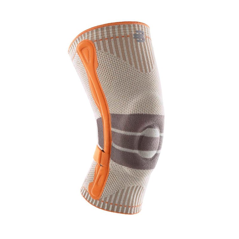 Bauerfeind Outdoor Knee Support, Unisex Knee Brace for Hiking, Walking, and Running, Sandstone-Orange, M