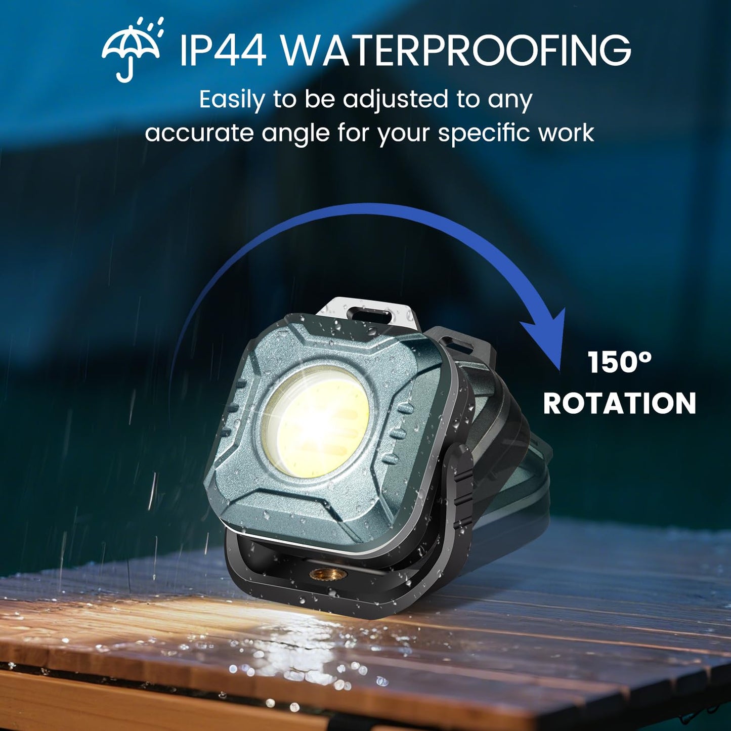 Gabujau Rechargeable Work Light Mini, 500 Lumens 1200 mAh Magnetic Led Portable Lamp, 2.9 Oz Supersmall for Emergency Nighttime Auto Repair, Birthday Gifts for Husband and Father, Grey