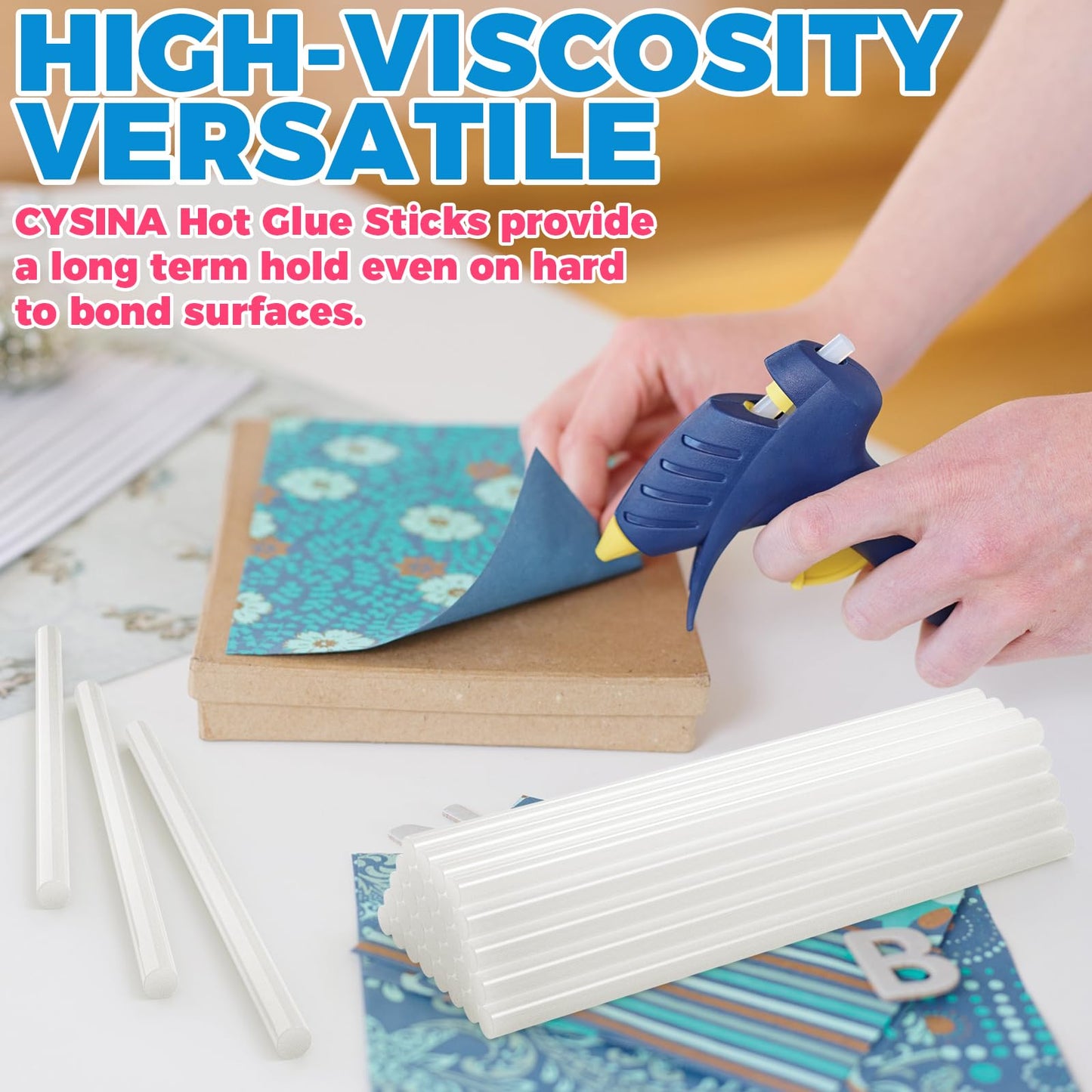 CYSINA Hot Glue Sticks Mini Size, 0.27” Dia x 6” Long Clear Glue Gun Sticks 100 pcs, High Temp Glue Sticks with High Adhesive Force, Bulk Glue Sticks for Various Applications