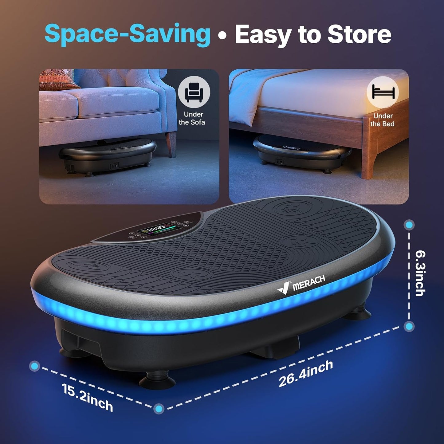 MERACH Vibration Plate Exercise Machine - 4D Whole Body Workout for Weight Loss & Muscle Activation | Bluetooth Home Fitness Equipment