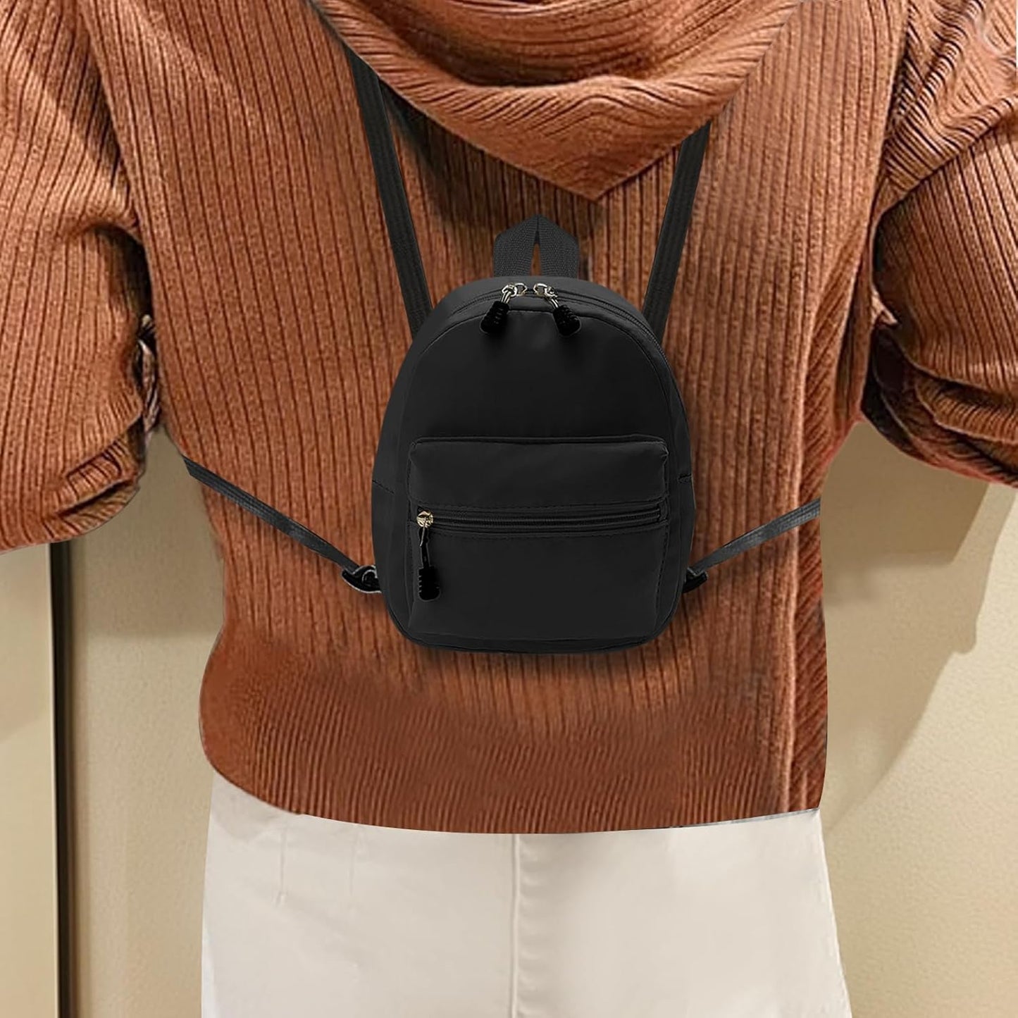 Skiennix Mini Backpack - Lightweight Small Backpack Purse with Zippers for Travel | Black Color