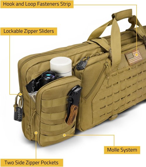 CVLIFE Soft Rifle Case - Double Long Gun Bag with Lockable Zipper & Backpack Strap | 36", 42", 46" Sizes