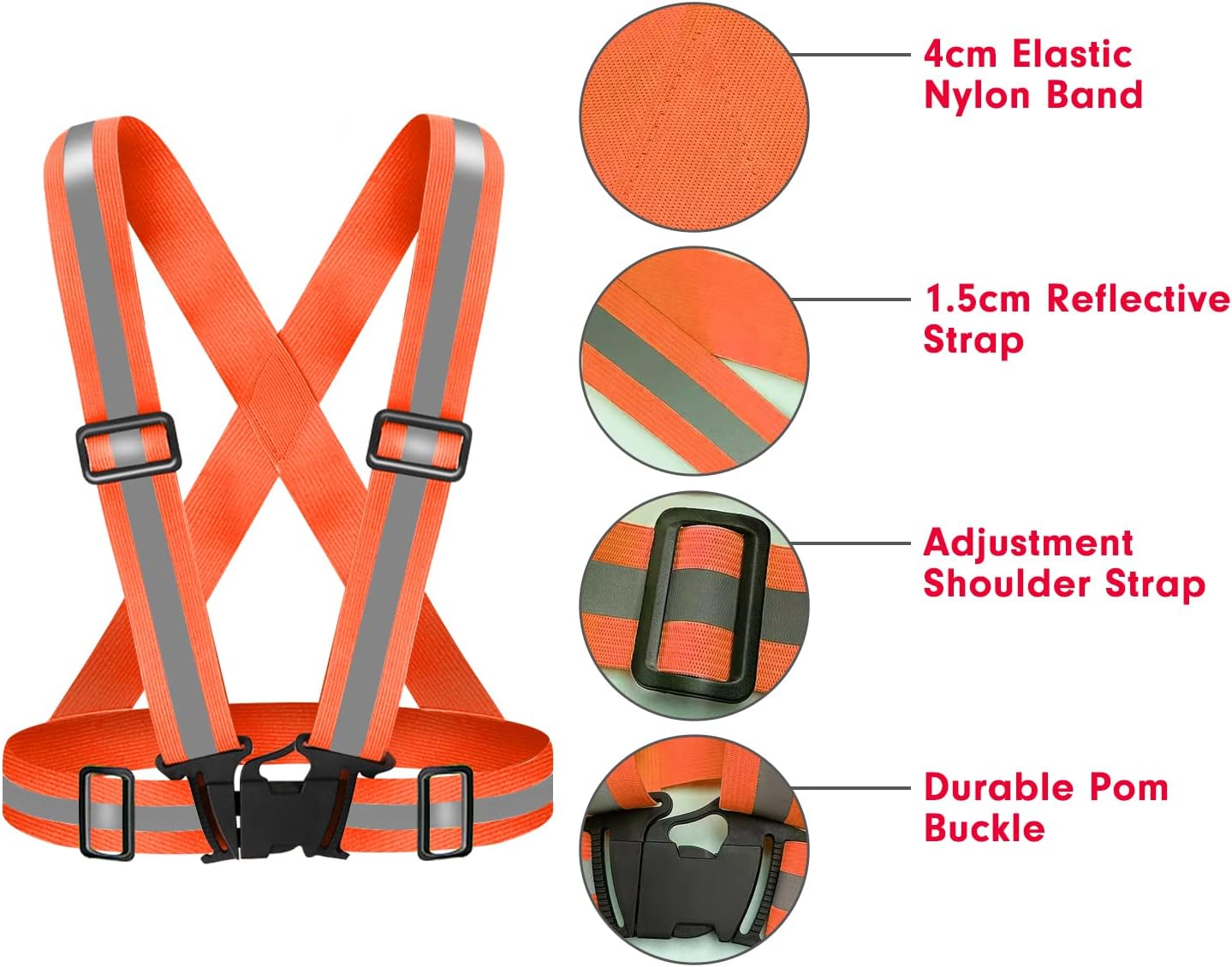 Skiennix High Visibility Reflective Vest - Adjustable Safety Gear for Running, Walking, and Cycling