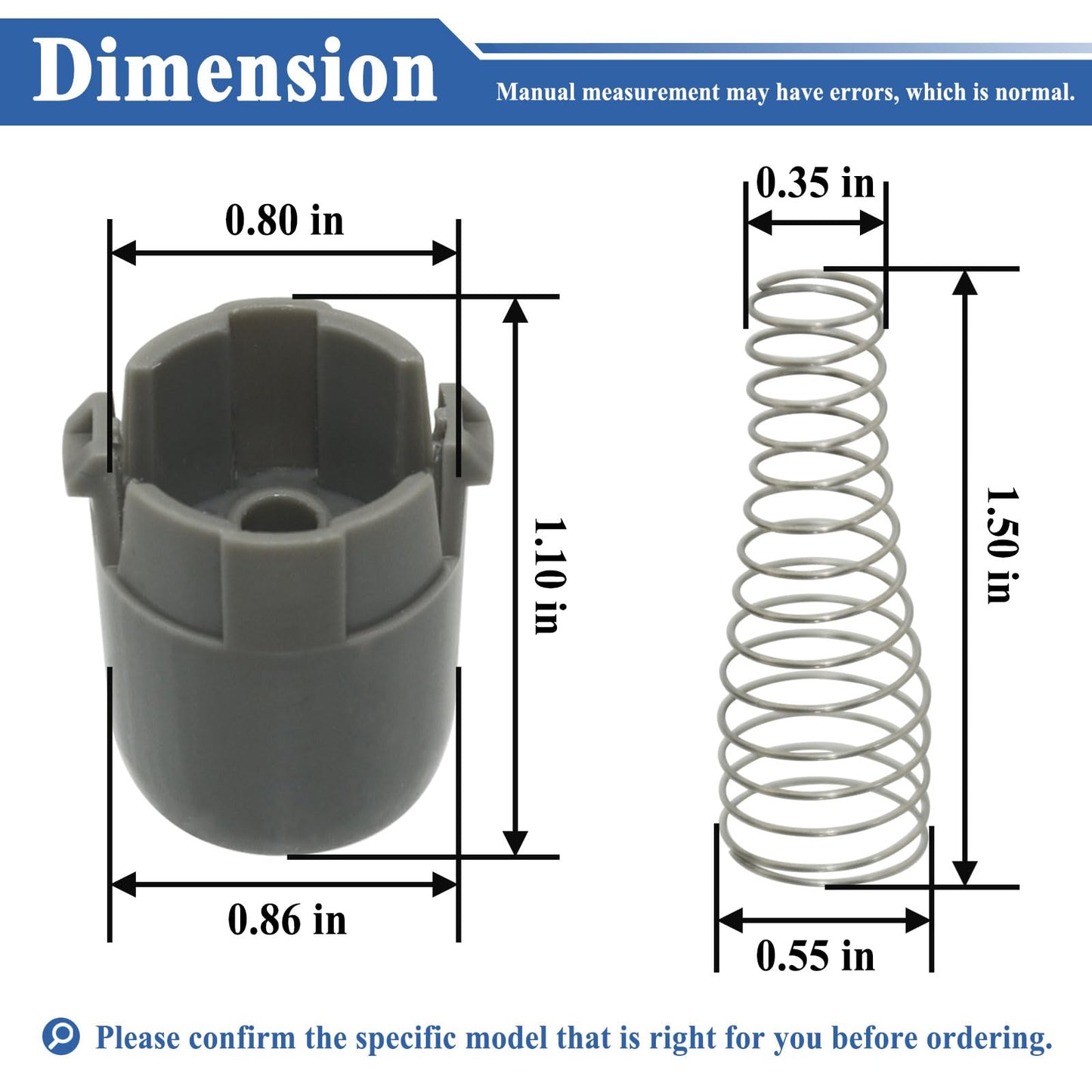 2Pcs AGM73610701 Washer Magnetic Door Plunger Replacement Part, with Springs