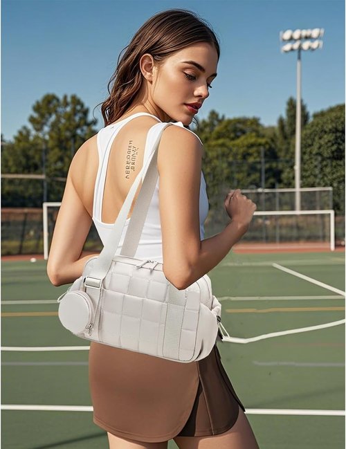 CAMTOP Mini Gym Bag - Quilted Sports Duffel with Wet Compartment & Coin Purse | Perfect for Yoga & Dance