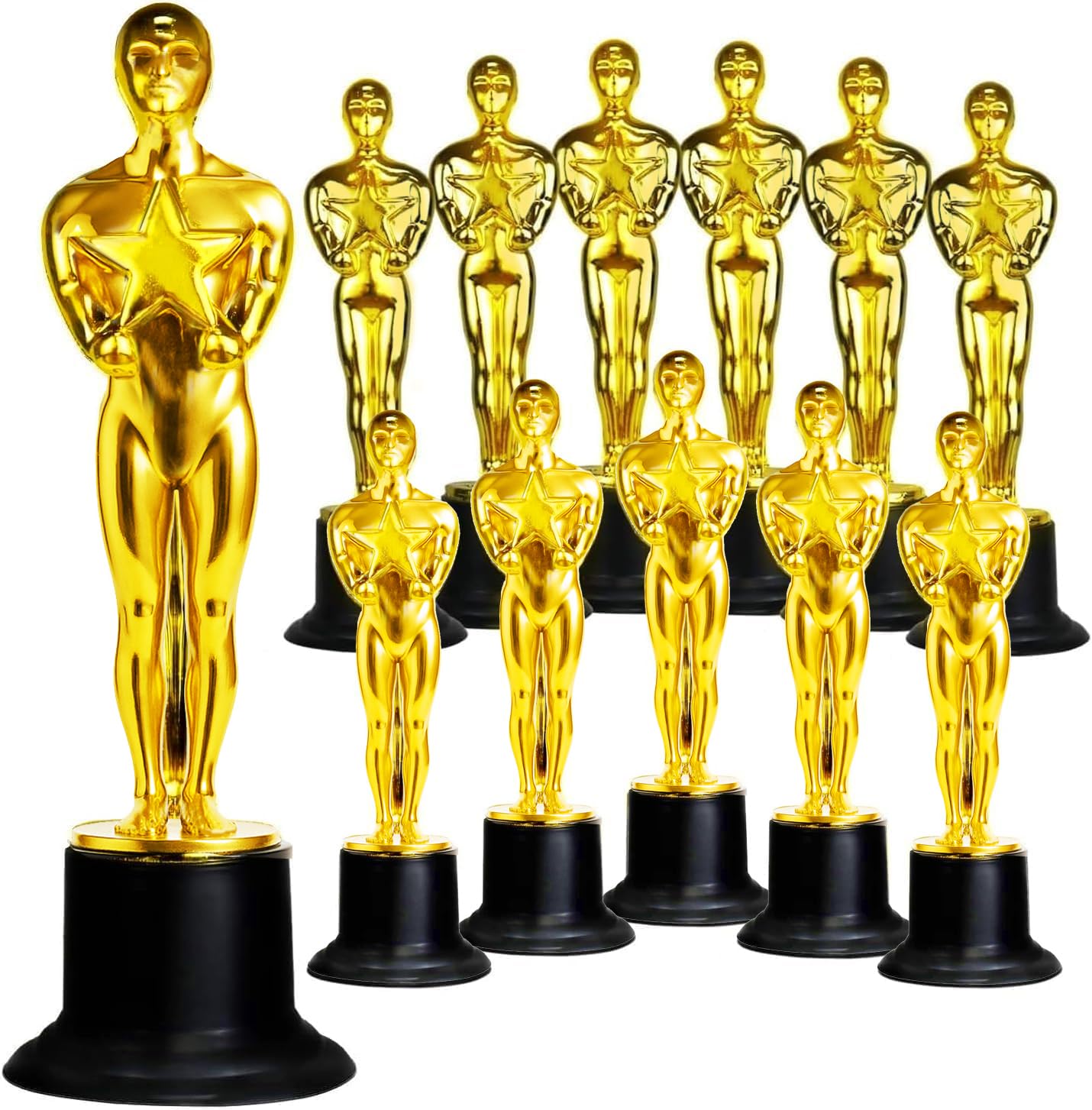 GiftExpress 24-Pack 6" Gold Award Trophy, Award Statues, Statues Trophies for Award Ceremony, Appreciation Gift (Pack of 24)