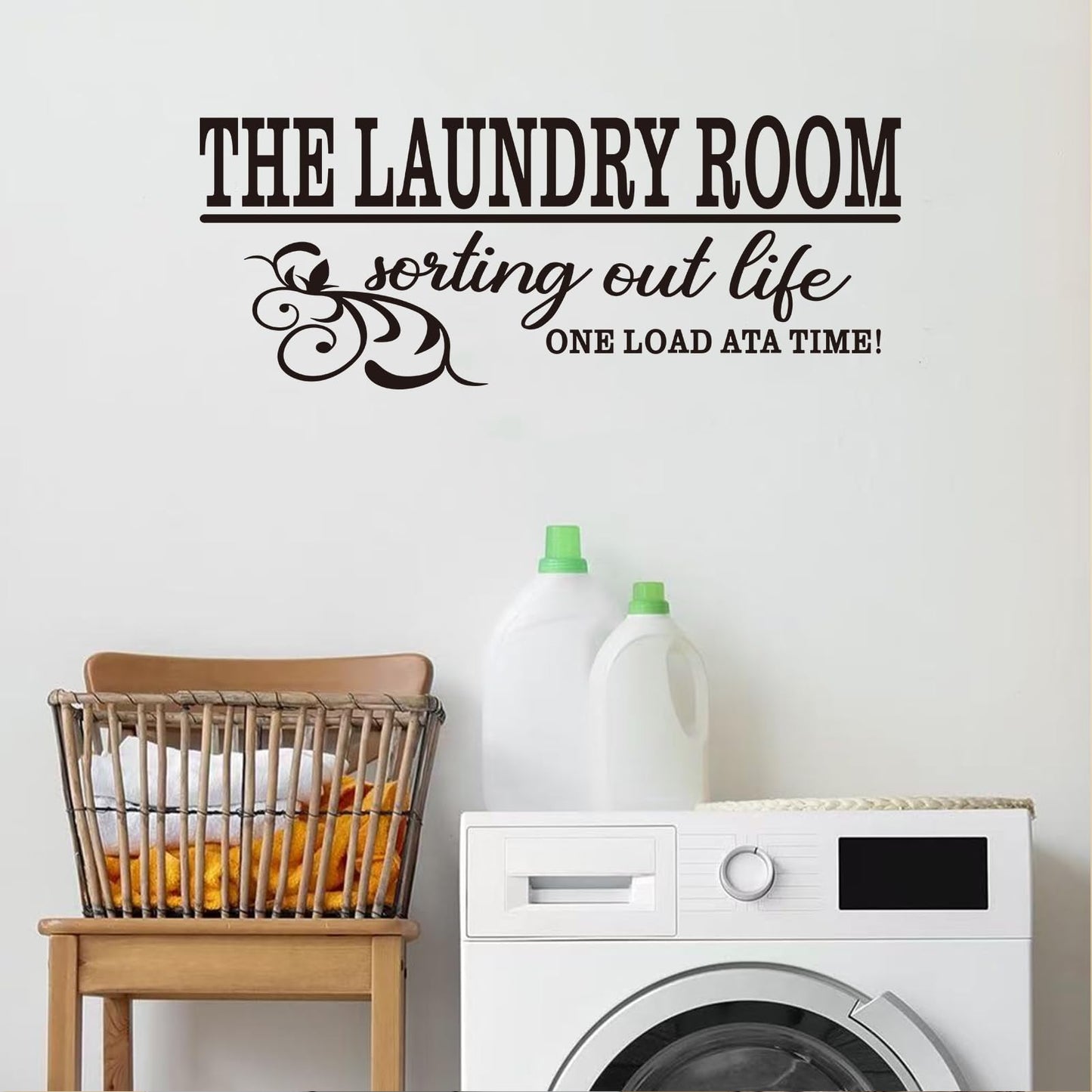 Laundry Room Quotes Wall Stickers: Funny Positive Washer Vinyl Art Wall Decals for Restroom Laundry Family Wall Decor - Laundry Room 23" X 9"