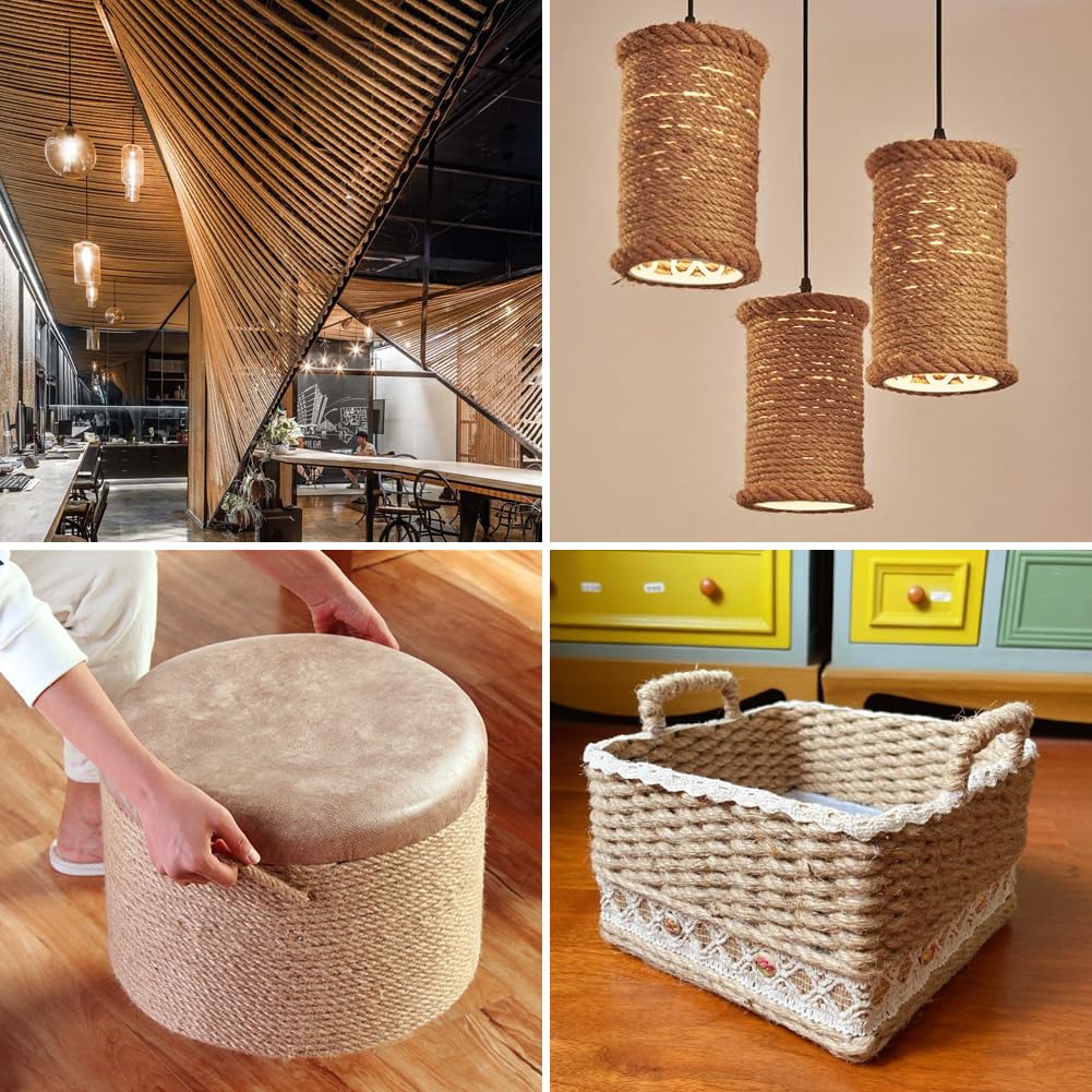 Vivifying 6mm Jute Rope, 50 Feet Strong Natural Jute Twine for Crafts, Cat Scratching Post, Garden Plants, Bundling and Hanging (Brown)