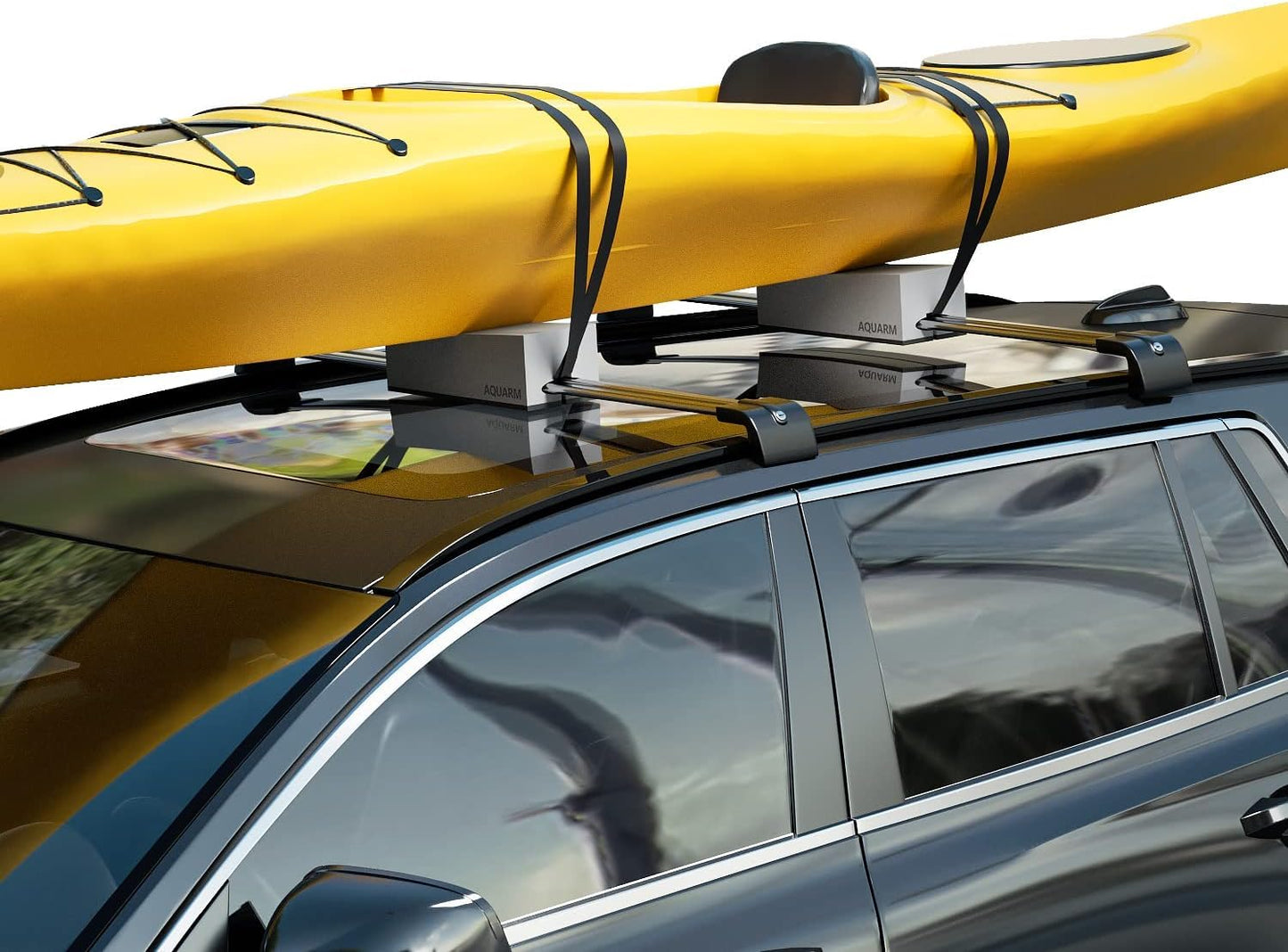 Universal Kayak Carrier Kit Kayak Foam Blocks for Roof Soft Standard Replacement Car Top Roof Racks Pads with Tie-Downs, 12 inch
