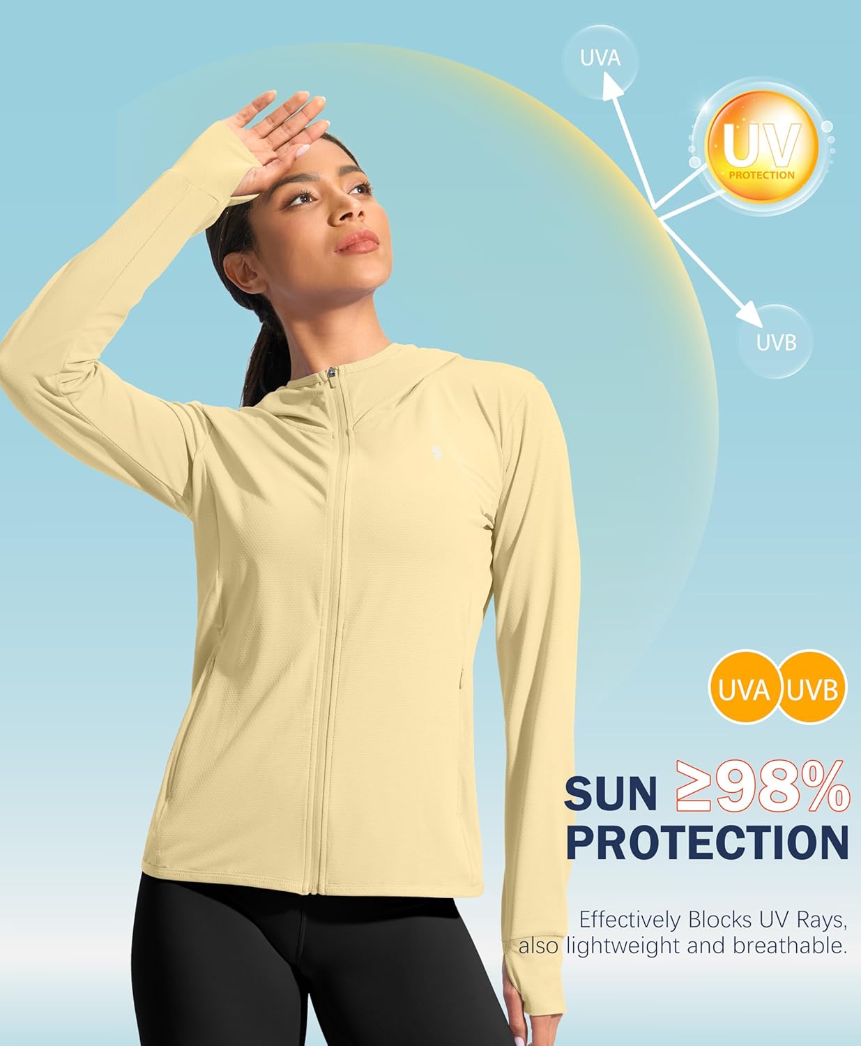Soothfeel Women's Sun Protection Hoodie - Lightweight UPF 50+ Long Sleeve Jacket with Pocket | Ideal for Hiking