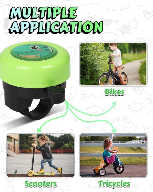 VICTGOAL Bike Bell for Kids with Loud Clear Sound, Bicycle Bell Scooter Bike Horn Ringtone Alert Cute Cycling for Toddler Children Boys Girls (Green)