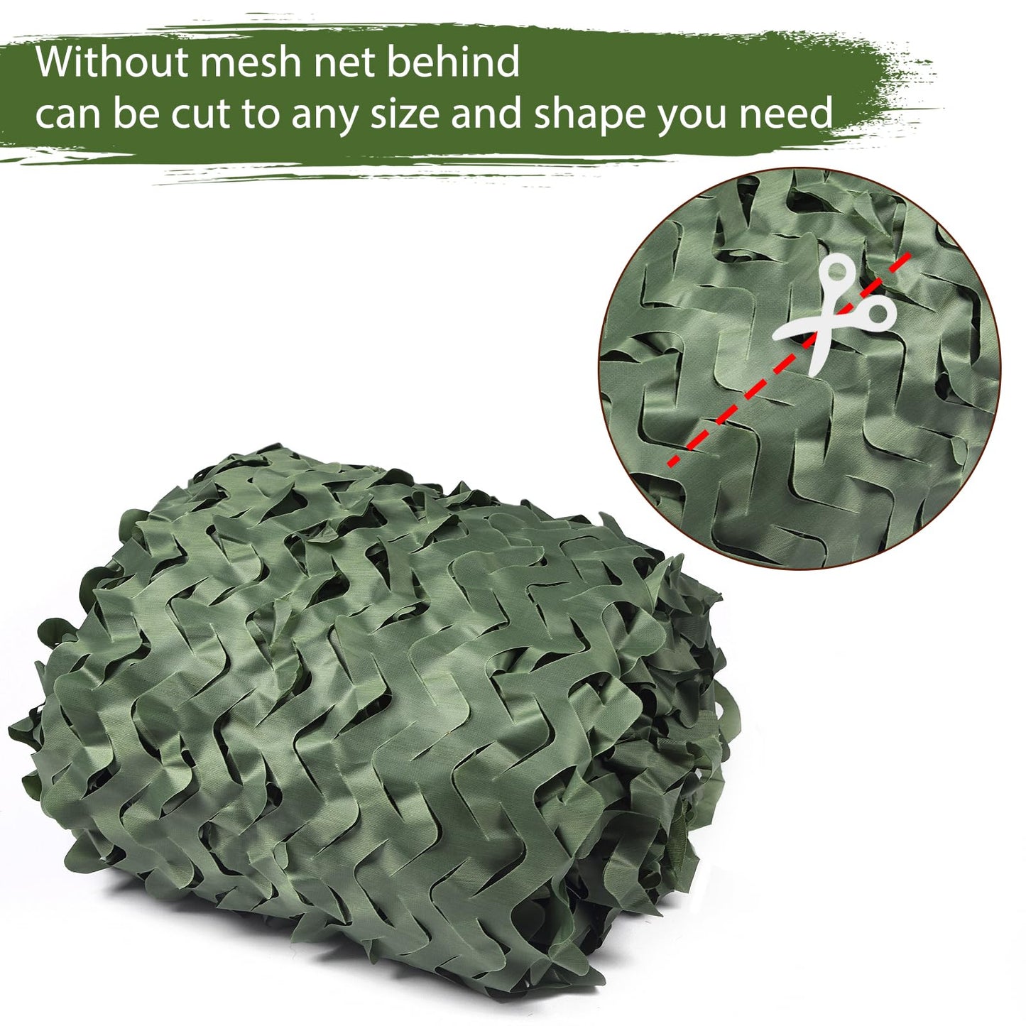 Yeacool Camo Netting Camouflage Netting Bulk Roll Burlap Camo Tarp Sunshade Net for Hunting Blind Military Dinosaur Birthday Jungle Theme Party Decoration (Dark Green, 16.4ftx4.9ft, 5m*1.5m)