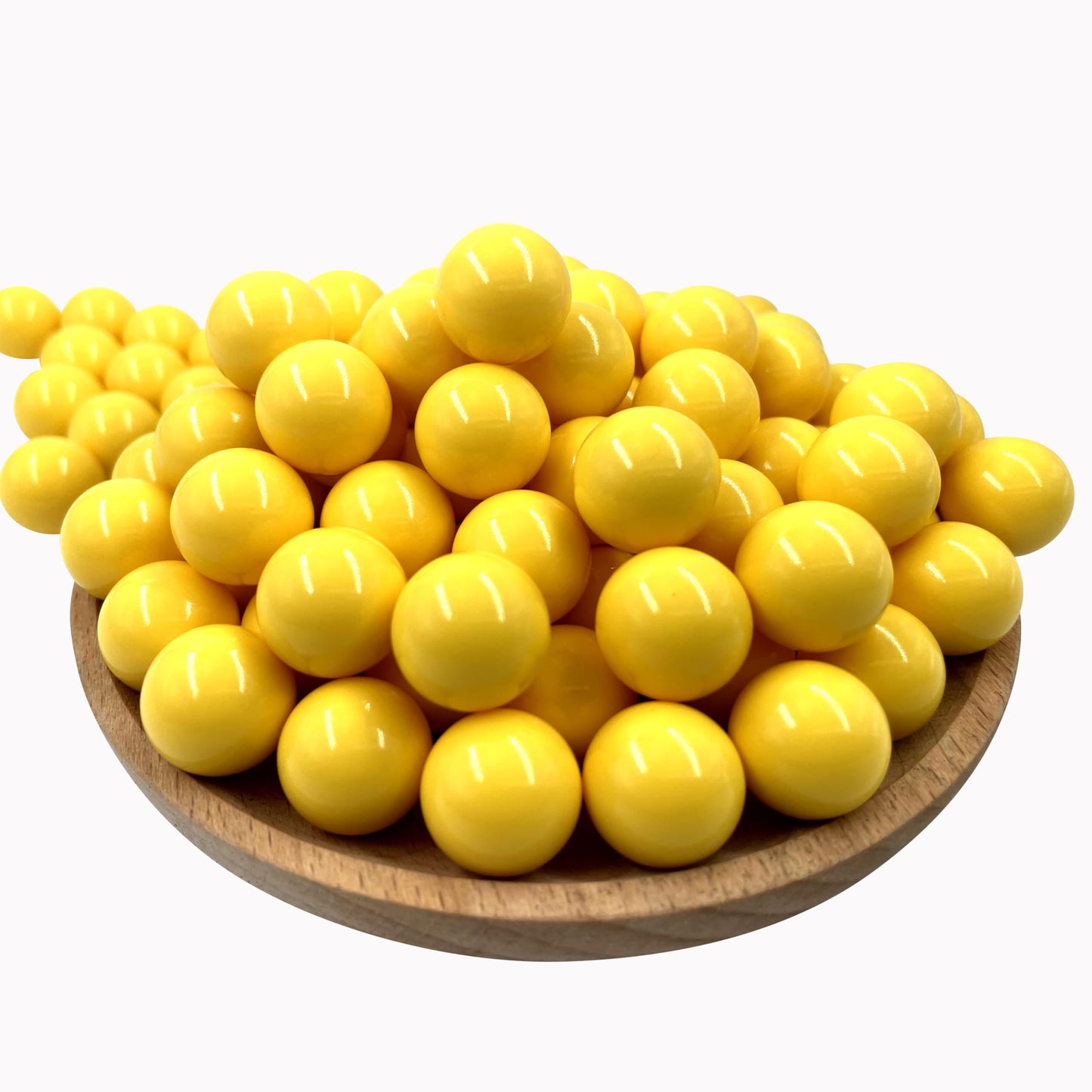 Lambid 100 Counts 2.6 Grams .61 Caliber Kinetic Balls - 0.61 Cal Reusable Nylon Balls Less Lethal Projectiles for Training, Target Practice and Self Defense Compatible with Byrna CL (Yellow)