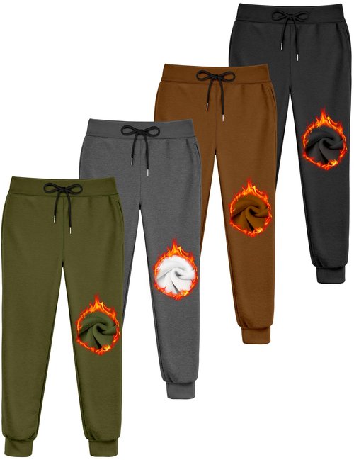 Guicizi Boys Sweatpants Fleece Jogger Pants Soccer Basketball Gym Active Track Pants for Kids Clothes Boys Activewear 4Pack 7-8Y