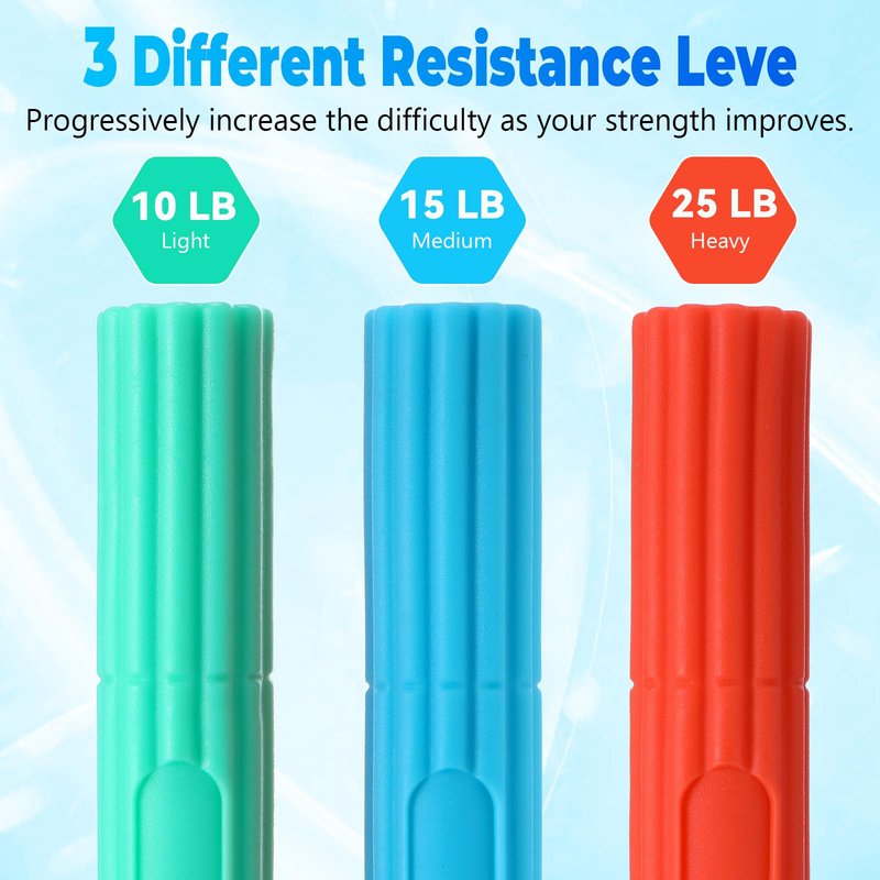 3 Pcs Twist Hand Exerciser Bars for Physical Therapy - Relieves Tendonitis Pain & Improve Grip Strength - Tennis Elbow, Golfer's Elbow, Tendonitis, Wrist, Forearms Pain Relief Hand Therapy Bar