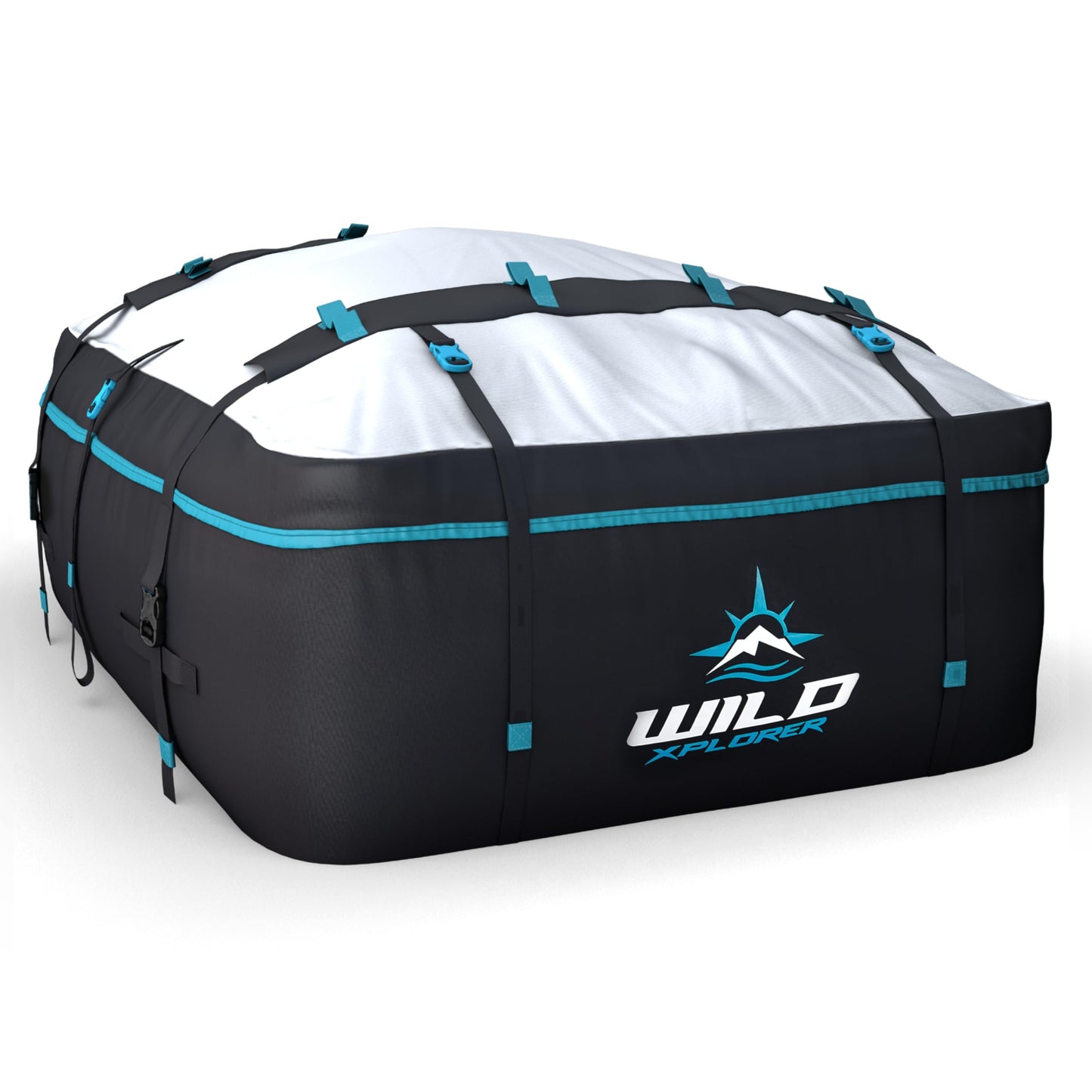 Wild Xplorer Rooftop Cargo Carrier - 15 Cubic Feet (L), Waterproof Soft Shell Car Roof Cargo Carrier, Heavy Duty Car Top Luggage Cargo Bag with Patented Door Hooks and Non-Slip Mat