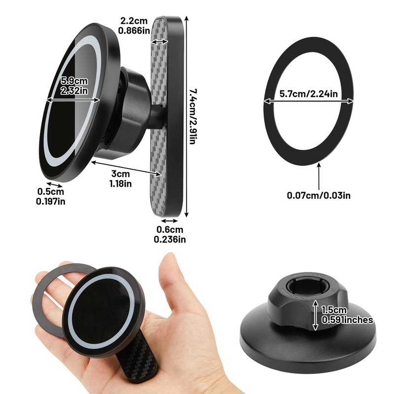 Amviner Magnetic Golf Cart Phone Holder Compatible with MagSafe, Compatible with iPhone 16 Pro Max Plus 15 14 13 12 Mini Fits EZGO, Club Car, Yamaha, Icon