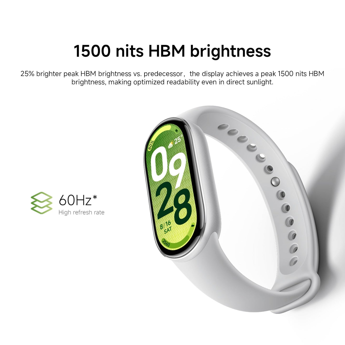 XIAOMI Mi Smart Watch Band 10, 5ATM Waterproof Fitness Step Tracker Sports Digital Smart Watch Health Band for Men Women, 1.72" AMOLED Display, 150+ Sports Modes (Glacier Silver)