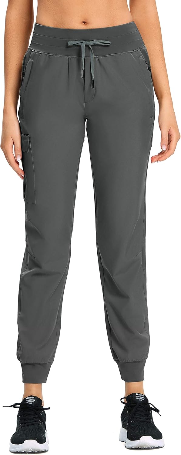 RlaGed Women's Hiking Pants - Lightweight Quick-Dry Joggers with Zipper Pockets | High Waist, UPF 50+