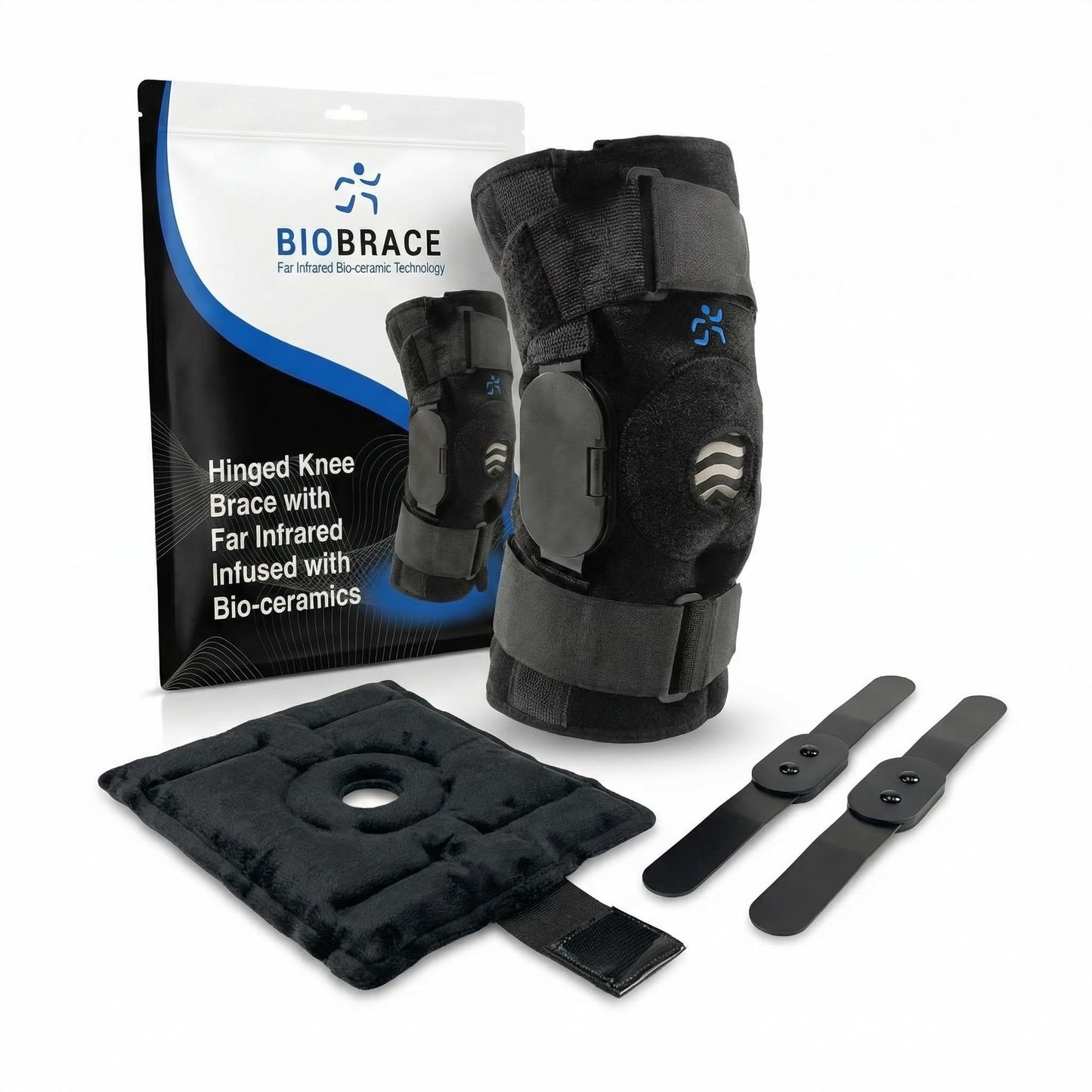Physiohab KneeFlex Active Hinged Knee Brace, Adjustable Straps, Lightweight Hinge System, Open Back Knee Brace - (Standard)