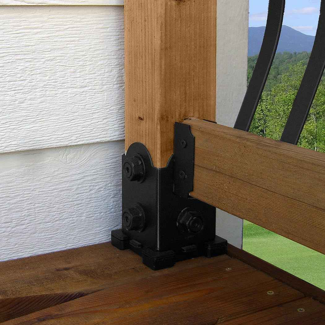 Ozco Laredo Sunset Lite 6x6 Post Base Kit - Galvanized Steel with Decorative Plates & Screws