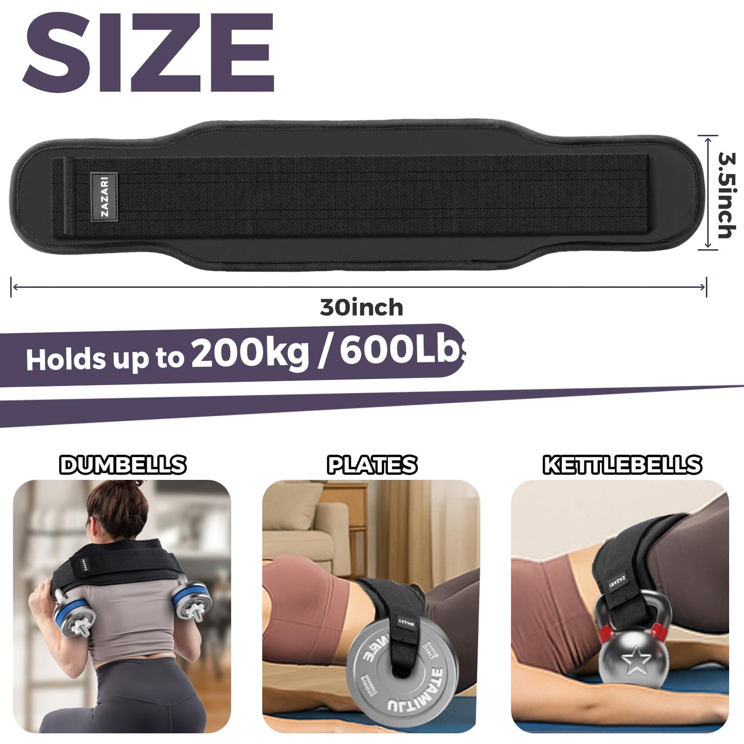 Hip Thrust Belt with Non-Slip Padding – Comfortable Hip Protection, Effective Glute & Booty Builder for Dumbbells, Kettlebells, or Plates – Portable for Home & Gym Workouts