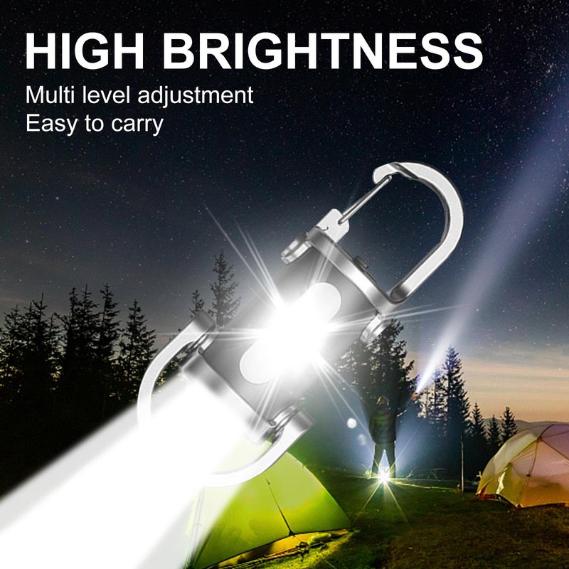 Skywolfeye 2 Pack Rechargeable Keychain Flashlights, EDC Mini Keychain Flashlight 6 Light Modes Waterproof, Compact Pocket COB Light for Night Working, Running, Walking, Camping, Fishing, Hiking