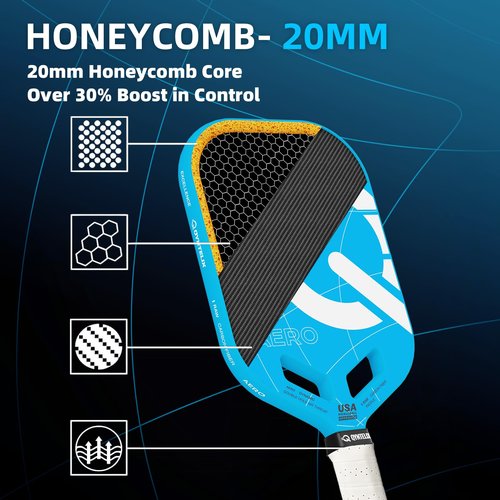 Pickleball Paddles T700 Carbon Fiber Picklebll Paddle with Aero Throat Edgeless Designed Thermoformed Pickleball Racket USAPA Approved