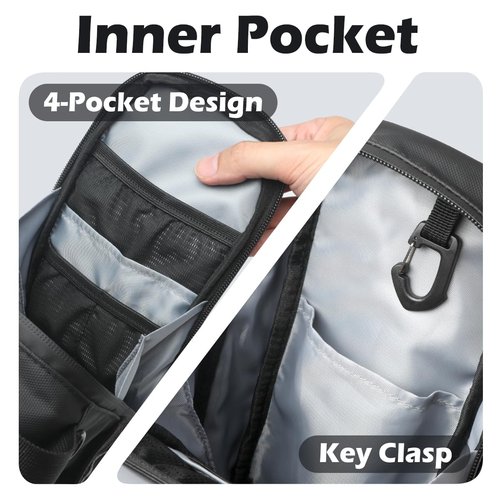 TAEYONK Magnetic Gym Bag for Men Women, Magnetic Gym Water Bottle Bag/Holder with Clear Phone Pouch, Built-in 5 Magnets, Fitness Gym Gifts, Gym Accessories
