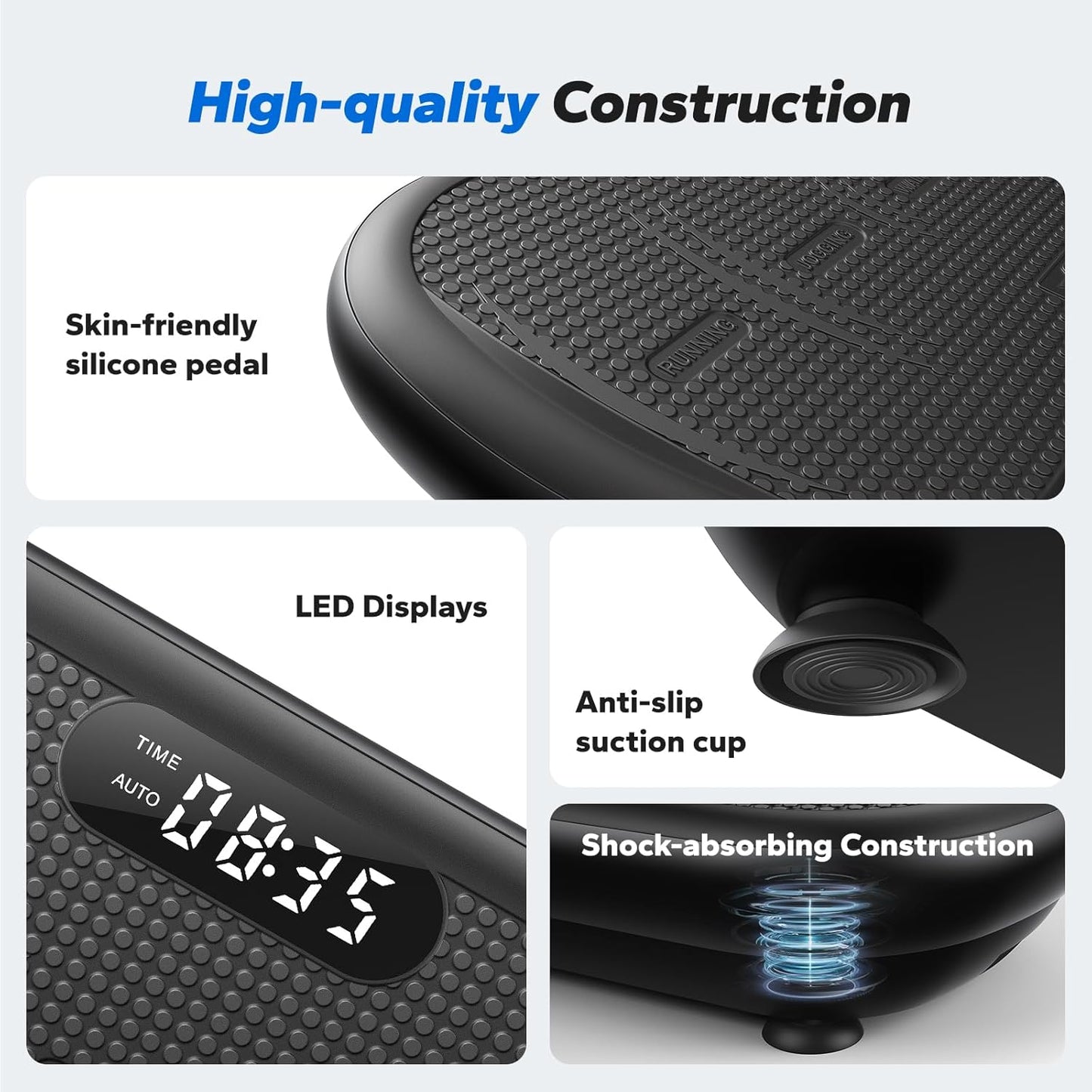 MERACH Vibration Plate Exercise Machine - 440 Lbs Capacity, Bluetooth & Silicone Pedal for Weight Loss & Lymphatic Drainage