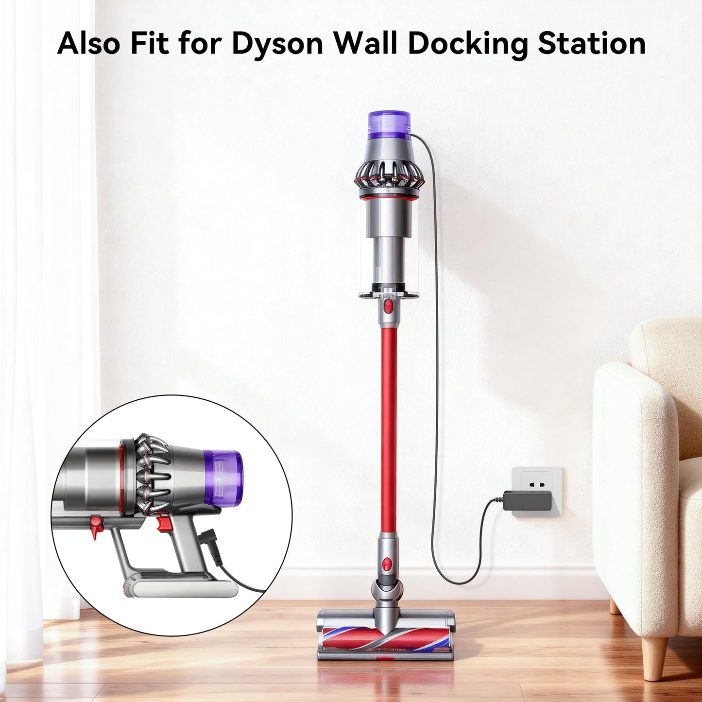 30.45V Vacuum Charger Compatible with Dyson V10 V11 V12 V15 SV12 SV14 SV16 SV20 SV22 Cyclone Absolute Animal Motorhead Cordless Vacuum Power Supply Replacement Charger