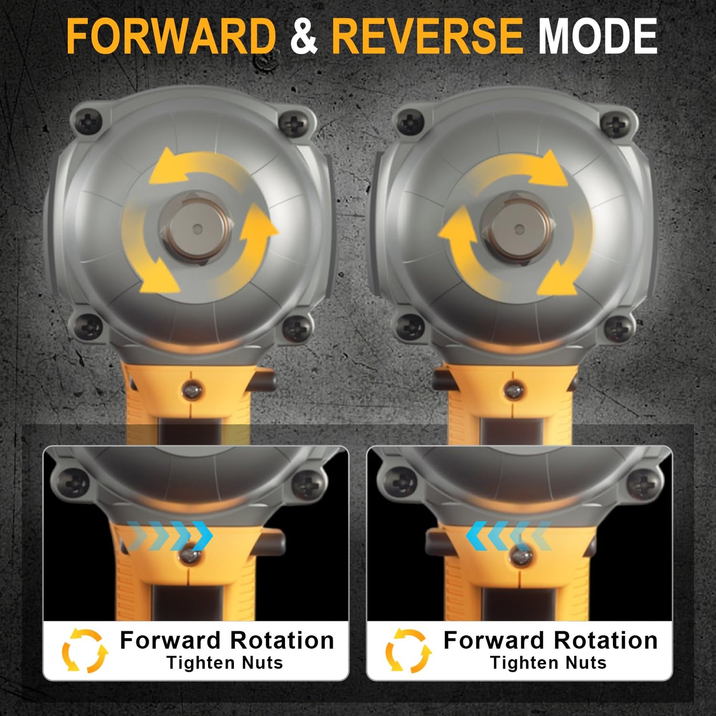 Cordless impact Wrenches - 590Ft-lbs (800N.m) Brushless 1/2 inch Impact Wrench, 3300RPM High Torque Impact Gun, 2 Battery, Charger & 5 Sockets, Power Impact Wrench for Car Home