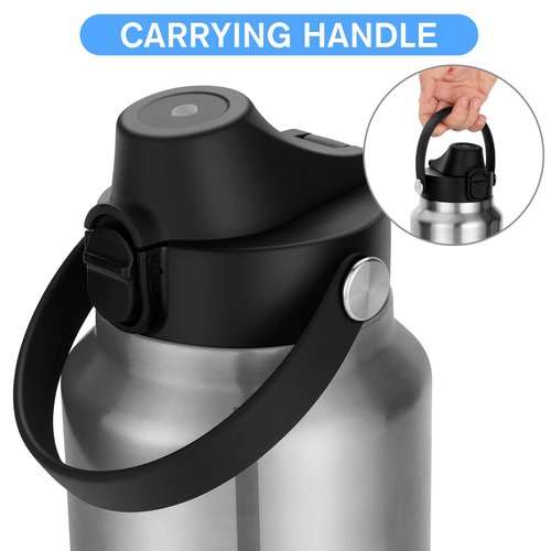 EIPOSAU Spout Lid for YETI Rambler Bottle, BPA Free, Ideal Chug Cap for YETI, Fits 18 26 36 64 oz Bottles, Replacement Lids with Push Button & Lock, Black