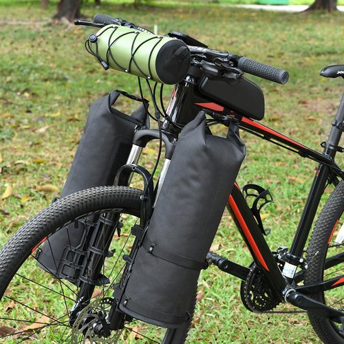 Lixada 3L/7L Bike Fork Bag Waterproof Dry Bag Roll Top Design Lightweight Bicycle Fork Bag Portable Cycling Pack Bike Pannier for Mountain Bikes Road Bikes Scooter