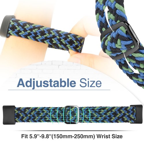 Acortjl Braided Solo Loop Bands Compatible with Fitbit Charge 6/Charge 5, Adjustable Stretchy Nylon Woven Replacement Wristbands for Fitbit Charge 6/Charge 5 for Women Men