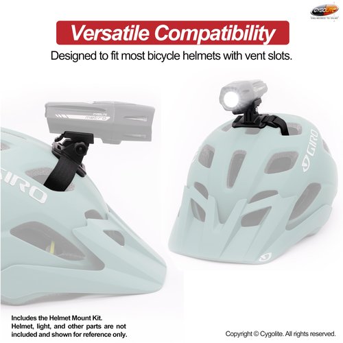 Cygolite Helmet Mount Kit for Ranger, Expilion, Metro, Streak Series Bike Lights, Black, Compact (HLMT-DCV12)