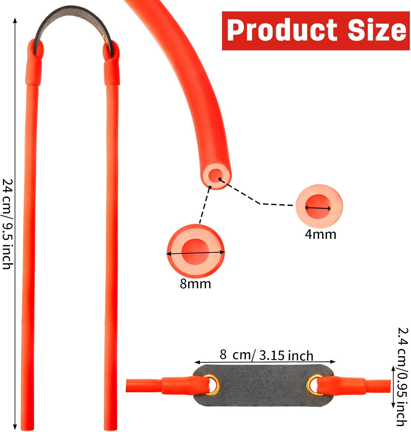 Shappy Slingshot Replacement Sets - Heavy-Duty Rubber Tubes for Hunting | 2/4/8 Pcs