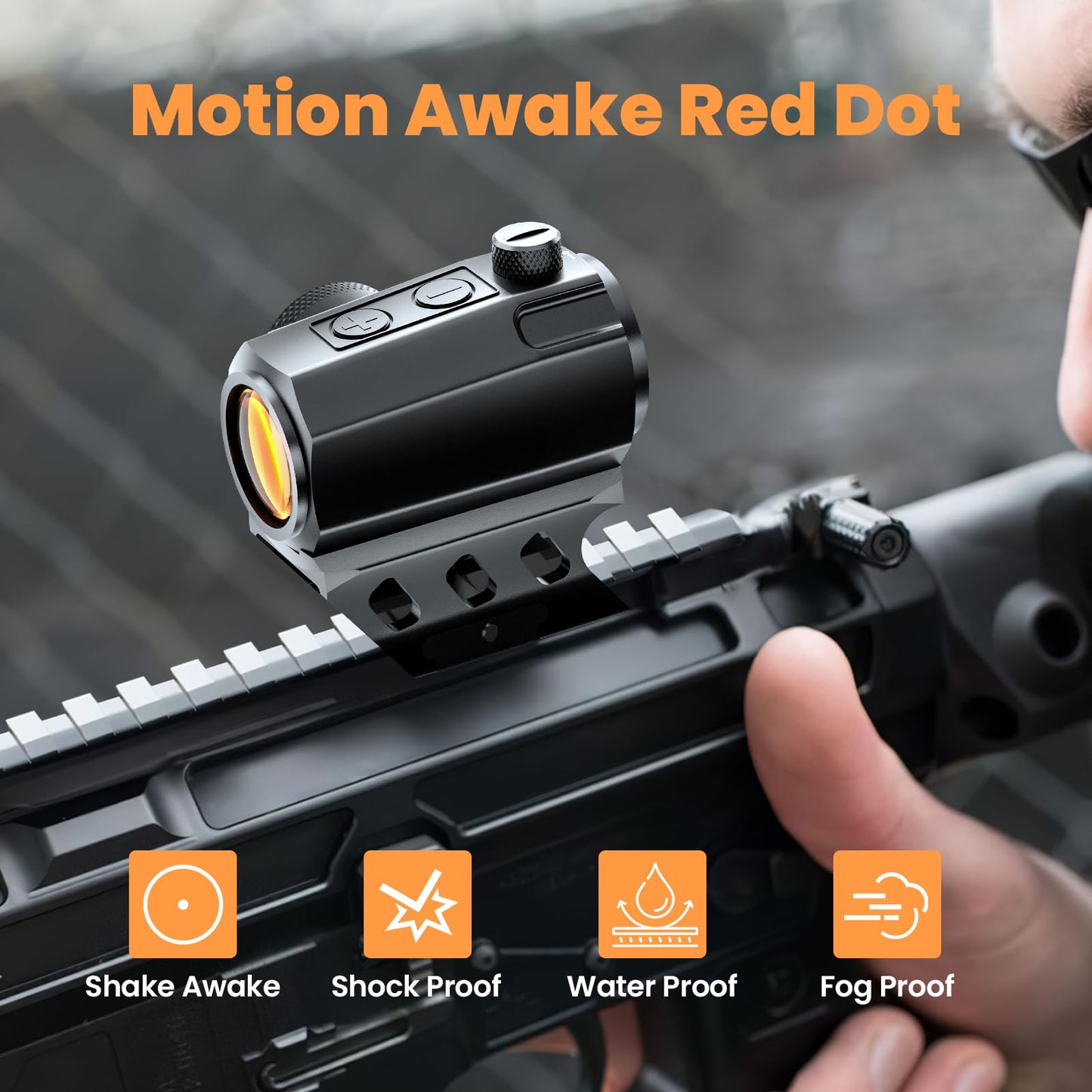Red/Green Dot Sight Motion Awake 2MOA Red Dot IPX7 Waterproof 1000G Shockproof Compact Optics Scope 10 Brightness with Co-Witness Riser and Low-Profile Mount Rifle Scope for 20mm Rail Mount