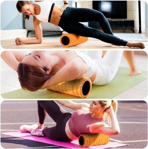Krightlink Foam Roller - High Density 13" Patented Muscle Massage Tool | Relieves Pain & Improves Mobility (Orange)
