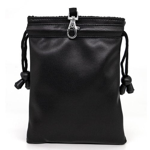 American Flag Golf Valuables Pouch Bag with Drawstrings - Pu Leather Golf Tee Pouch for Men Black