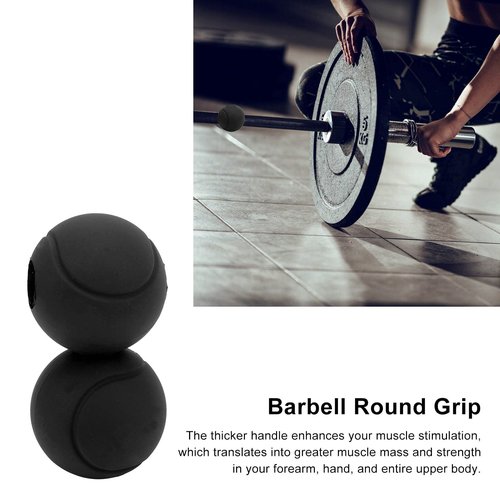 Barbell Grips, Curved Non Slip Silicone Thickened Grip Dumbbell Grips Round Spherical for Arm Muscle Building Fitness Enthusiasts(Black)