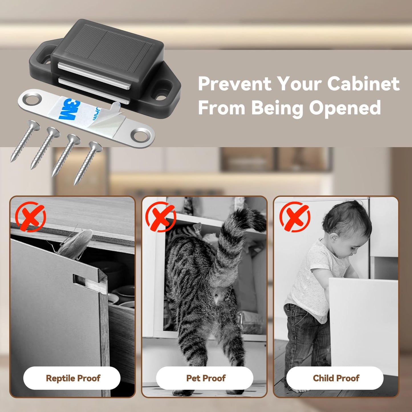 Tonitrui Cabinet Magnetic Catch Door Latch 30LB for Kitchen Drawer Magnets to Stay Closed Magnetic Catch Closet for Drawer（Black 12 Pack）