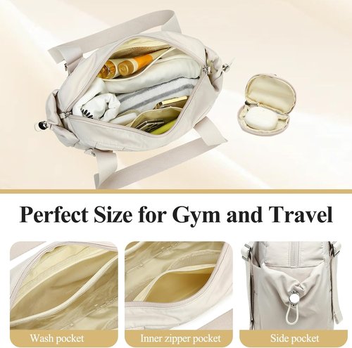 CAMTOP Mini Gym Bag - Quilted Sports Duffel with Wet Compartment & Coin Purse | Perfect for Yoga & Dance