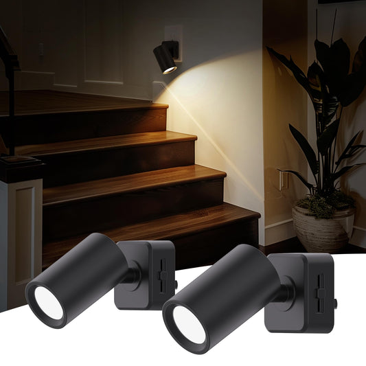 L LOHAS LED Night Lights Plug into Wall, [2-Pack] Rotatable Night Light with Dusk to Dawn Sensor, 0-100 LM Brightness Adjustable,Soft White 3000K Nightlight for Adults Bathroom Hallway Stairs