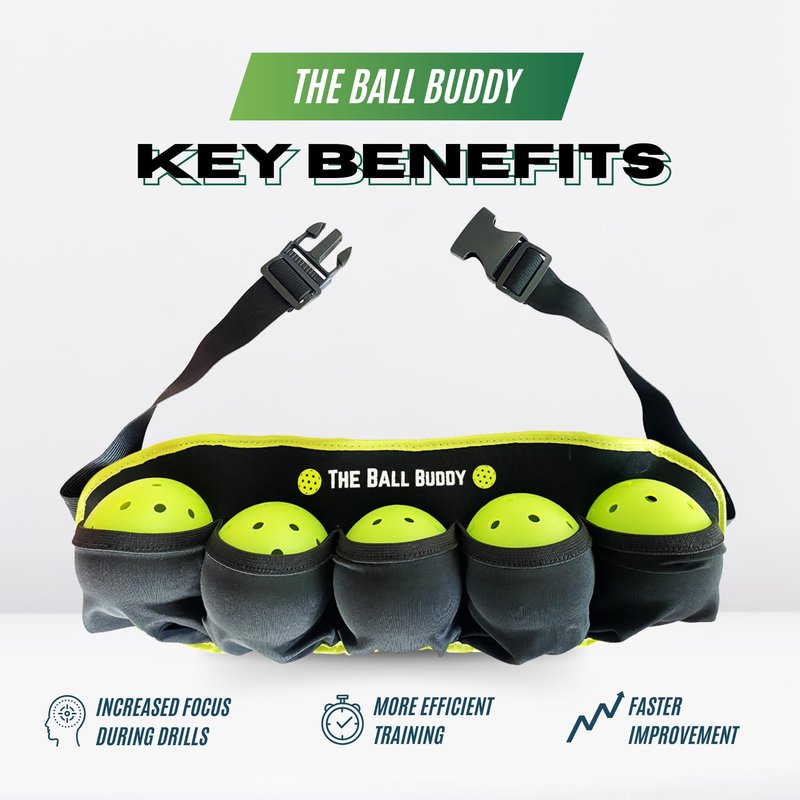 Premium Pickleball Ball Buddy – Hands-Free Training Aid + Free Keychain