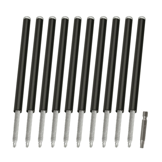 Ypzxola 10-Pack Gutter Screws 7-Inch with Black Ferrule - Rust-Resistant Coated for Secure Gutter Installation & Repair